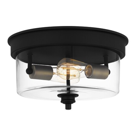 Quoizel Cox 2-Light Matte Black Flush Mount COX1613MBK